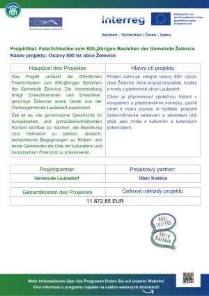 800 let Želevice - publicita o poskytnutí dotace